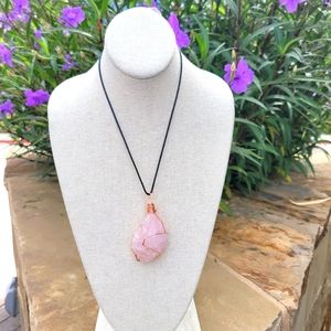 Rose Quartz wire wrap pendant